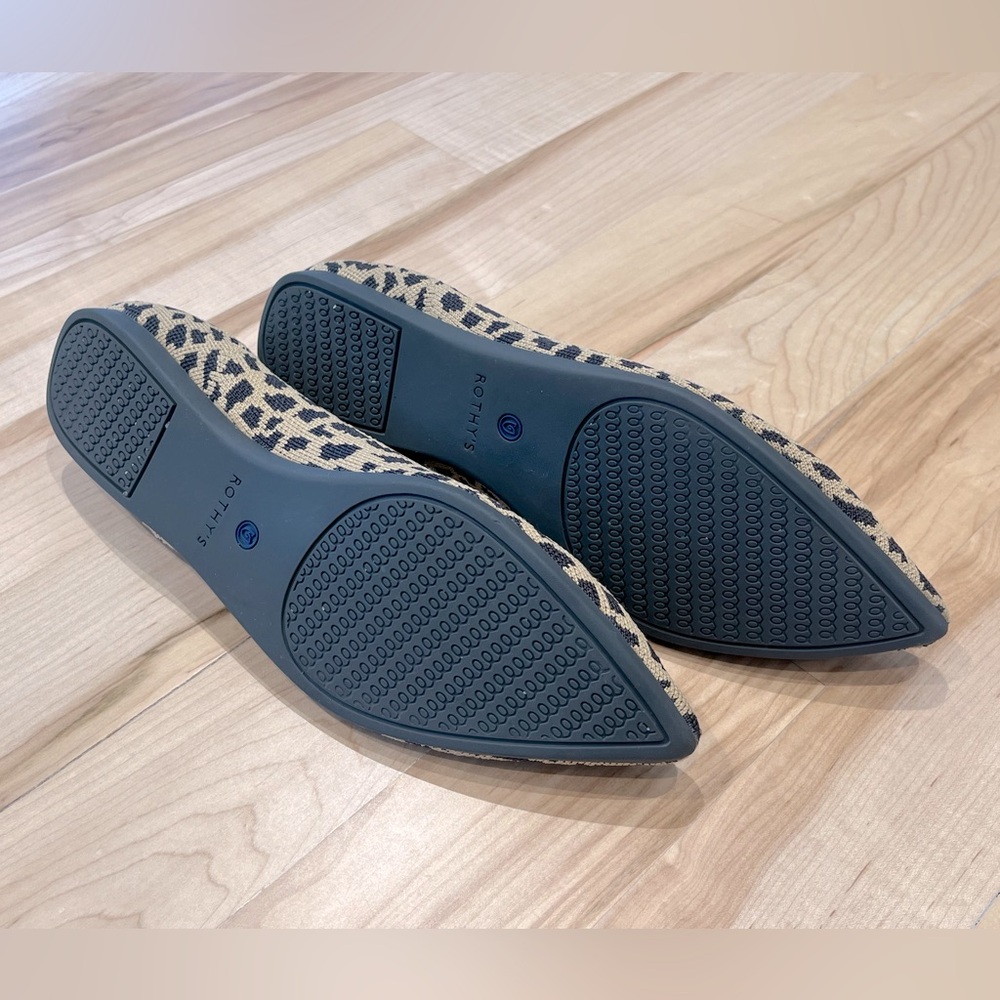 Rothy’s The Point Flats - Black and Tan Cheetah Print, Size 9.5 - Picture 7 of 9